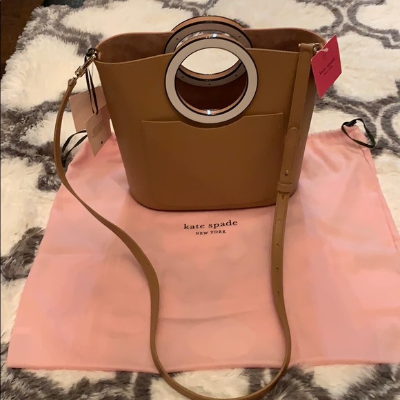 NWT Kate Spade Betty handbag tan & pink - Picture 5 of 7